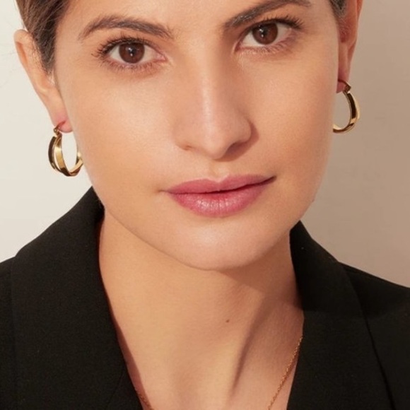 New Classic Round Double Hoop Earrings - Picture 3 of 9